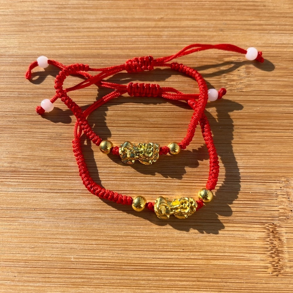 Pixiu Wealth String Bracelet Bundle of 2 - Picture 3 of 12
